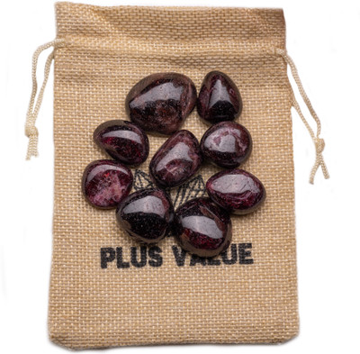 Plus Value Premium Garnet Tumbled Stone 100grams in Jute Bag Regular Asymmetrical Crystal Pebbles(Brown 100 g)