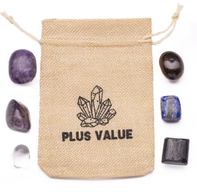 Plus Value psychic awareness and protection pocket crystal bag - reiki healing crystal Regular Asymmetrical Crystal Pebbles(Multicolor 200 g)