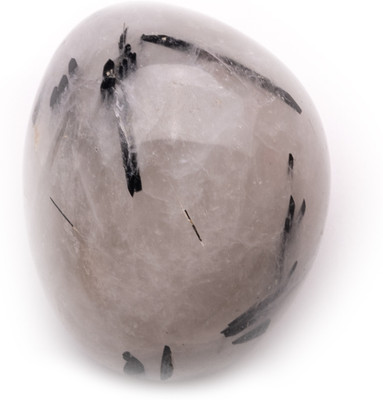 Plus Value Rutile Quartz Pocket Stone Regular Asymmetrical Crystal Stone(White, Black 1 Pieces)
