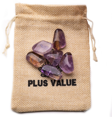 Plus Value ametrine-tumbled-stone-50gm-jute-bag Regular Asymmetrical Crystal Pebbles(Purple 50 g)