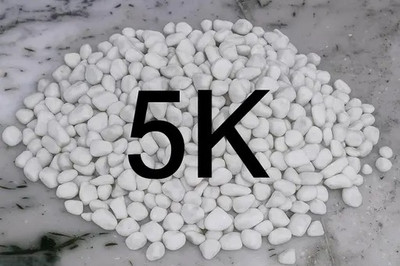 AFAST 5KG White Mixed Decorative Stones & Pebbles Polished Asymmetrical Marble Stone(White 5 kg)