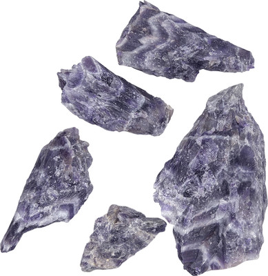 Shubhanjali Natural Rough Amethyst Raw Stone for Reiki Crystal Healing Purple Amethyst Rough Raw Gemstones for Vastu Correction 1000 Grams Regular Rectangular Crystal Stone(Purple, White 1 kg)