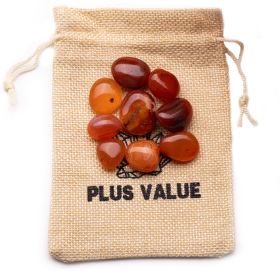 Plus Value carnelian-tumbled Regular Asymmetrical Crystal, Quartz Stone(Red 2 Pieces)