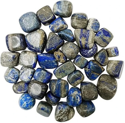 TREEMAISON LAPIS-LAZULI-TUMBLE-50GRAM Regular Round Crystal Stone(Multicolor 50 g)