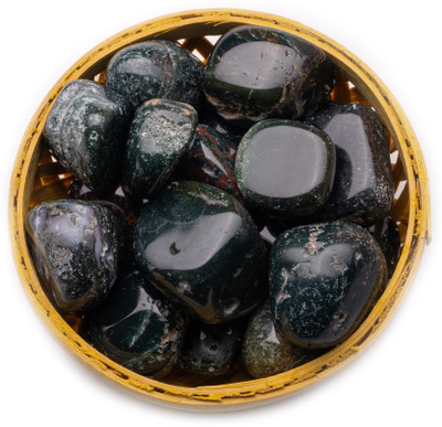 Plus Value Bloodstone Tumbled Stone 200gm Regular Asymmetrical Crystal Stone(Multicolor 200 g)