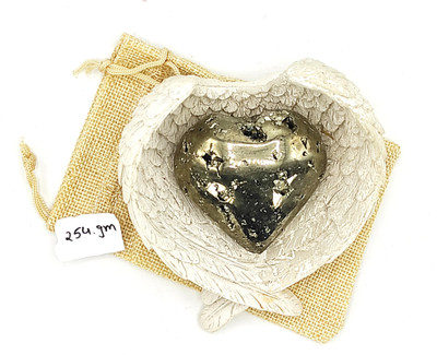 Plus Value Natural-Pyrite-Heart-254gm Regular Asymmetrical Crystal, Quartz Stone(Gold 1 Pieces)