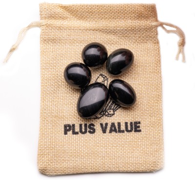 Plus Value black-rainbow-obsidian-tumbled-50gm-jb Regular Asymmetrical Crystal Pebbles(Black 50 g)