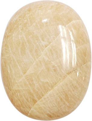 9dzine Peach Moonstone Oval Worry Palm Stone Crystal Moonstone Large Crystal Palm Ston Polished Oval Crystal Pebbles(Orange 1 Pieces)