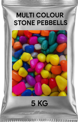 AFAST Multi Colour Stone Pebbles 5 KG Pack for Aquarium, Garden & Home Décor Regular Asymmetrical Marble Pebbles(Multicolor 5 kg)