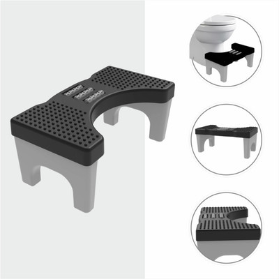 Sanket enterprise Bathroom Toilet Step Stool with Massage Rollers 18 cm Height Foldable Bathroom Stool(Black, Pre-assembled)