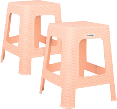 HOMESTIC Plastic Sitting Stool for Indoor Or Outdoor|Home & Garden|Pack of 2|Cream Stool(Yellow, DIY(Do-It-Yourself))