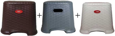 KALP CRAZE combo Anti Skid Design Plastic Stool for Bathroom/Kitchen (pack of 3) Bathroom Stool(Grey, White, Brown, Pre-assembled) deal from flipkart KALP CRAZE combo Anti Skid Design Plastic Stool for Bathroom/Kitchen (pack of 3) Bathroom Stool(Grey, White, Brown, Pre-assembled) deal from flipkart