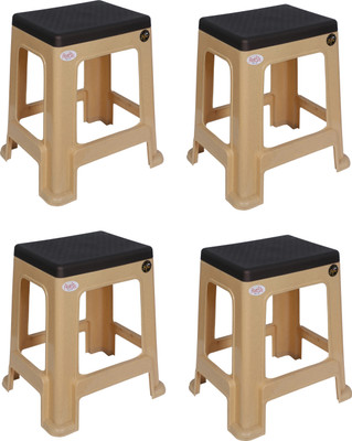Petals MegaPlush Stool Outdoor & Cafeteria Stool(Beige, Brown, Pre-assembled)