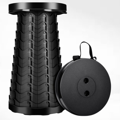 Fennyops Portable Telescopic Stool – Retractable Folding Stool(F47) Living & Bedroom Stool(Black, DIY(Do-It-Yourself))