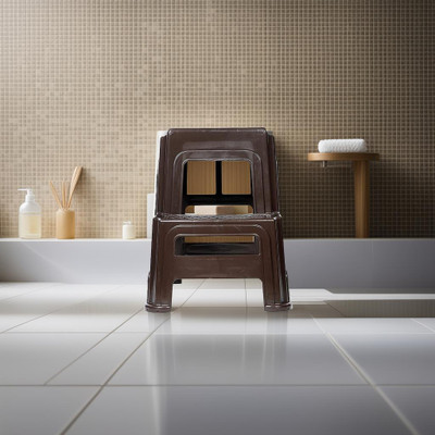 Supreme 2-Step Heavy Duty Plastic Multi Purpose Stool Hospital/Clinic Stool(Brown, Pre-assembled)
