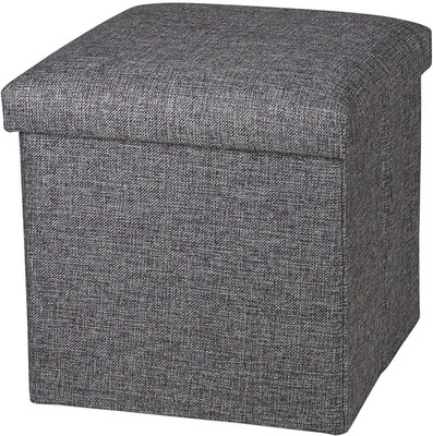 RAIYARAJ Cube Shape Sitting Stool with Storage Box Living Foldable Storage Stool(Grey, Pre-assembled)
