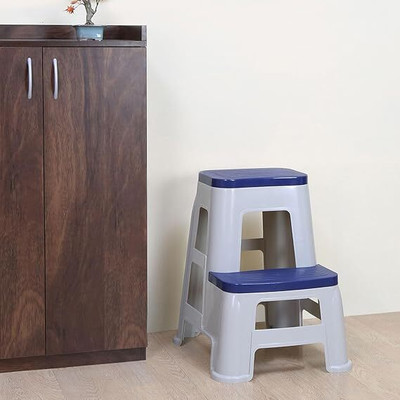 Nilkamal STEP STOOL FOR HOME/HOSPITAL/SHOP Hospital/Clinic Stool(Blue, Silver, Pre-assembled)
