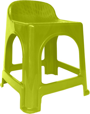 RW REST WELL Tik-Tok Full Size Plastic Stool Chair with Back Rest for Back Support Bathroom Stool(Green, Pre-assembled)