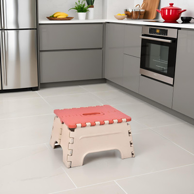 Umax 7-Inch Folding Stool, Lightweight, durable, and incredibly Living & Bedroom Stool(Red, Pre-assembled)