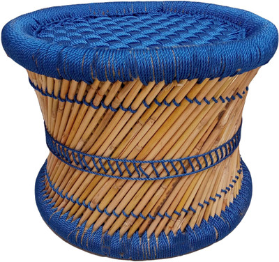 Rashi Creation Handmaker bamboo stool for home and office Outdoor & Cafeteria Stool(Blue, Pre-assembled)
