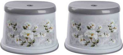 NAYASA Marble pack of 2 Stool(Grey, Pre-assembled)