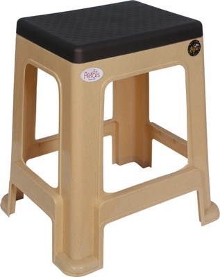 Petals MegaPlush Stool Outdoor & Cafeteria Stool(Beige, Brown, Pre-assembled)