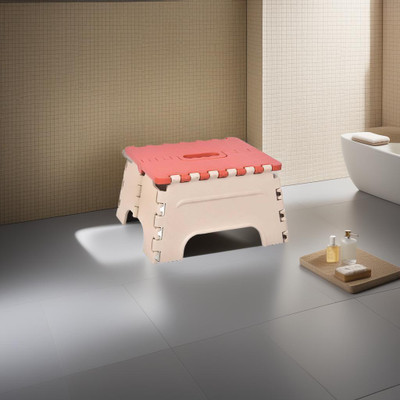 Finner Plastic Small Folding Step Stool Super Strong Foldable Stool for Adults & kids Bathroom Stool(Red, Pre-assembled)