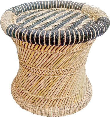 RCLV Handmade Bamboo stool for Home & Office Size 15X16 Outdoor & Cafeteria Stool(Black, Pre-assembled)