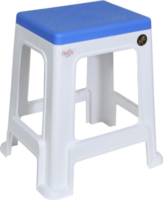 Petals MegaPlush Stool Outdoor & Cafeteria Stool(Blue, White, Pre-assembled)