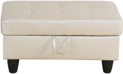 lifestyle furniture Faux Leather Tufted Rectangle Storage Ottoman Living & Bedroom Stool(Clear, Pre-assembled)