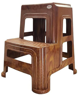 Supreme 2-Step Heavy Duty Plastic Multi Purpose Step Stool Living & Bedroom Stool(Gold, Pre-assembled)