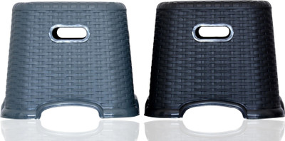 the world choice Anti-Skid-Grip Bathroom Stool(Grey, Black, Pre-assembled)