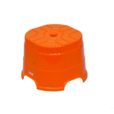 Furniture Yard Cube 10 Inch Multipurpose Small Plastic Stool for Kitchen Bathroom Living & Bedroom Stool(Orange, Pre-assembled)