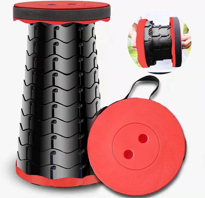 Astound Foldable Camping Stool for Adults for Outdoor, Fishing, Travel Outdoor & Cafeteria Stool(Red, Pre-assembled)