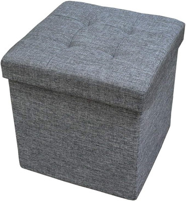 Red-Rubby Storage Box Cube Small Seat Footstool Storage Boxes Living & Bedroom Stool(Grey, DIY(Do-It-Yourself))