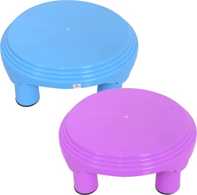 Heart Home Plastic Bathroom Stool|Bathroom Stool for BathingPack of 2 (Sky Blue & Pink) Stool(Blue, Pink, Pre-assembled)