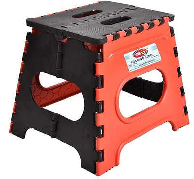 Umax U-MAX 12 Inch Portable Folding Step Stool, Compact, Lightweight & Durable for Kitchen Stool(Black, Red, Pre-assembled)