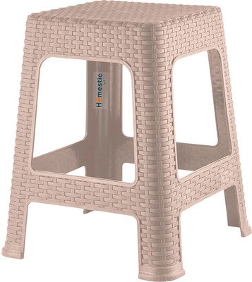 HOMESTIC Plastic Sitting Stool for Indoor Or Outdoor|Home & Garden Stool(Beige, Pre-assembled)