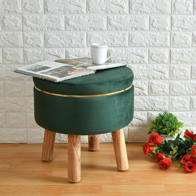 kassar Engineered Wood Standard Ottoman(Finish Color - green, Pre Assembled)
