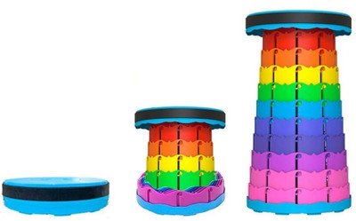 ActrovaX Adjustable Height Collapsible Stool for Adults Outdoor & Cafeteria Stool(Multicolor, Pre-assembled)