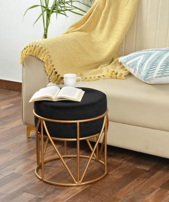 KNOTS N PINE Metal Stool Living & Bedroom Stool(Black, Pre-assembled)