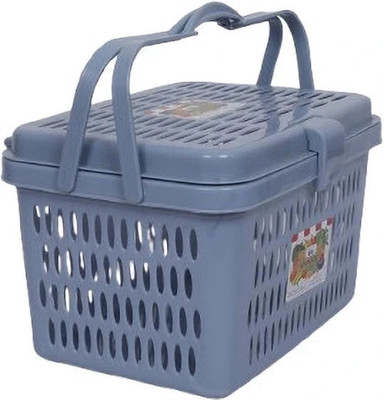EssaBella Plastic Plastic Storage Basket with Lid & Handle for Kitchen, Bathroom & Home Use Storage Basket(Pack of 1)