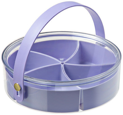 HoopVool Plastic Serving Tray with Lid and Handle Snackle Box Container Storage Basket(Pack of 1)
