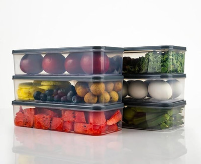 Ashirvad Plastic Grocery Container  - 1500 ml(Pack of 6, Grey)