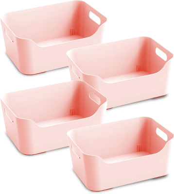 KOLORR Plastic Medium Jolly Basket Storage Basket(Pack of 4)