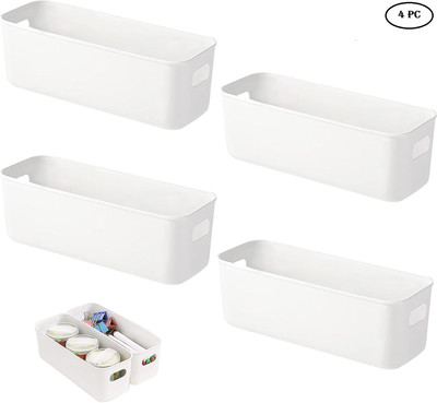 SYNDLEYZ Plastic Storage Boxes For Kitchen Cabinet Organizer | Multipurpose Storage Boxes | Storage Basket(Pack of 4)