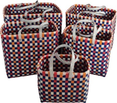 Hot shopper Plastic Storage Basket(Pack of 5)