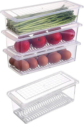 Shreejee Plastic Utility Container  - 1800 ml(Pack of 4, Clear)