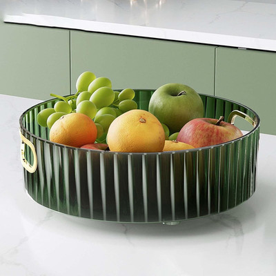 GE Plastic Multi-Purpose 360° Rotating Organizer Tray Space-Saving Kitchen & Pantry Tray Storage Basket(Pack of 1)