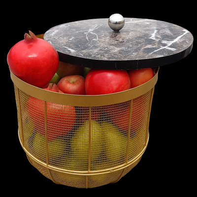 MUEZZA Iron Storage Basket(Pack of 1)